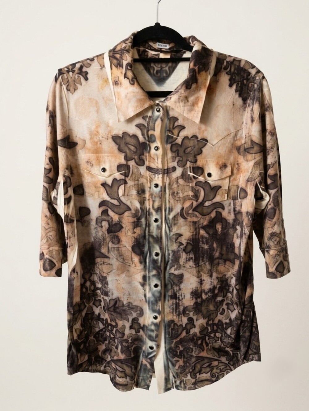 ✨ Boho-Inspired Printed Button-Up Top Women's XL ✨